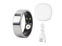 Anillo Inteligente De Salud Con Estuche De Carga Acero Inoxidable Para Deportes Y Monitoreo De Sueño Plata Talla 18