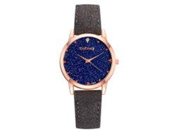 Reloj De Pulsera Para Mujer Con Esfera Redonda, Diseño De Cielo Estrellado, Correa De Poliuretano Gris Y Movimiento De Cuarzo.