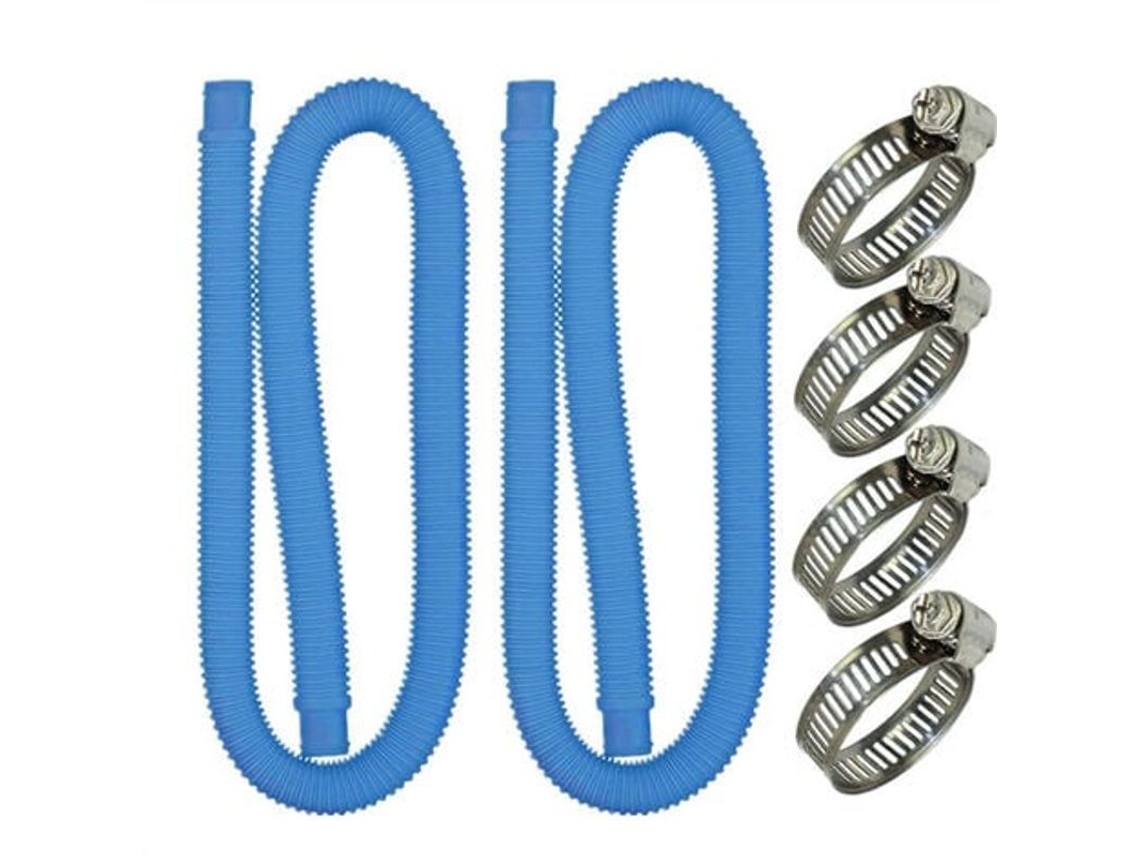 Kit De Mangueras De Repuesto Para Piscinas Elevadas Con 2 Mangueras Y Abrazaderas De Acero Inoxidable.