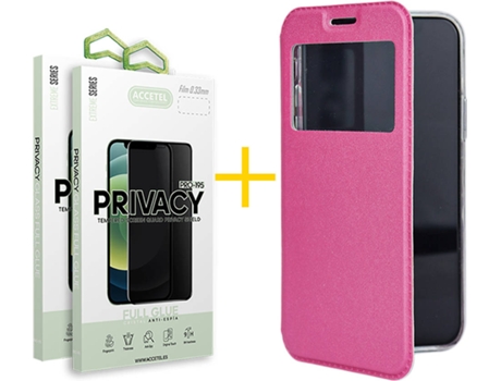 Carcasa + 2 Protectores de Pantalla para Samsung Galaxy S22 Plus 5G ACCETEL Rosa