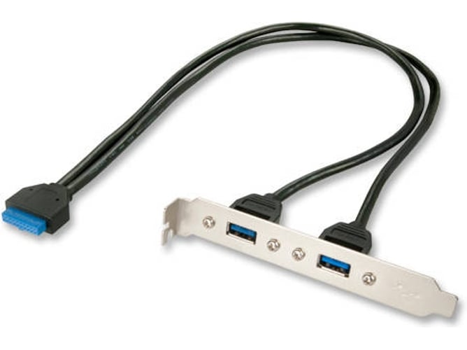 Cable Adaptador LINDY 2 x USB 3.0 para 1 x 20 Way Header Gris y Negro 0.4m