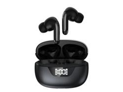 Auriculares inalámbricos intrauditivos con pantalla LED, resistentes al agua, Bluetooth, negros