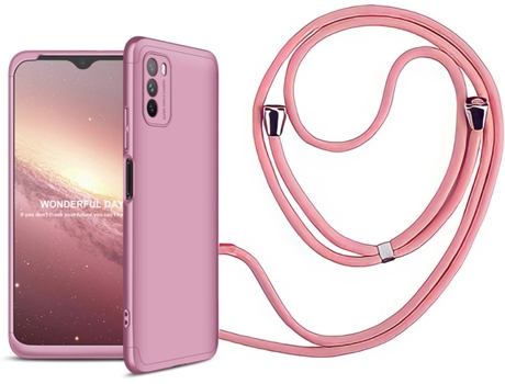 Funda Redmi 9T Slim Armor 360º con Collar Rosa