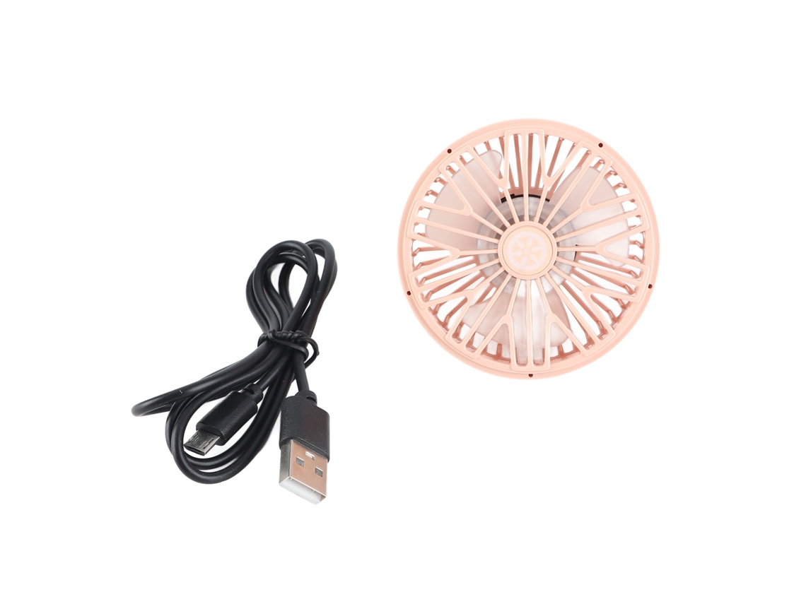 Ventilador De Refrigeración Para Coche Usb De 5 V Con Rotación De 360 Grados, Portátil, Rosa.