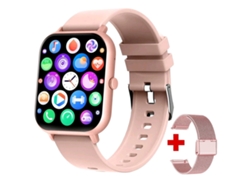 Reloj inteligente con monitorización de frecuencia cardíaca y oxígeno en sangre, resistente al agua, llamadas Bluetooth, ZL54CJ, malla rosa y silicona