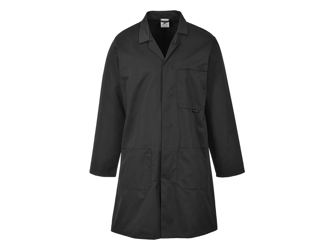 Bata Estándar De Polialgodón Negro / Xxl