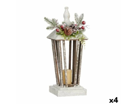 Farol LED Blanco Marrón 16 x 48 x 16 cm (4 Un)
