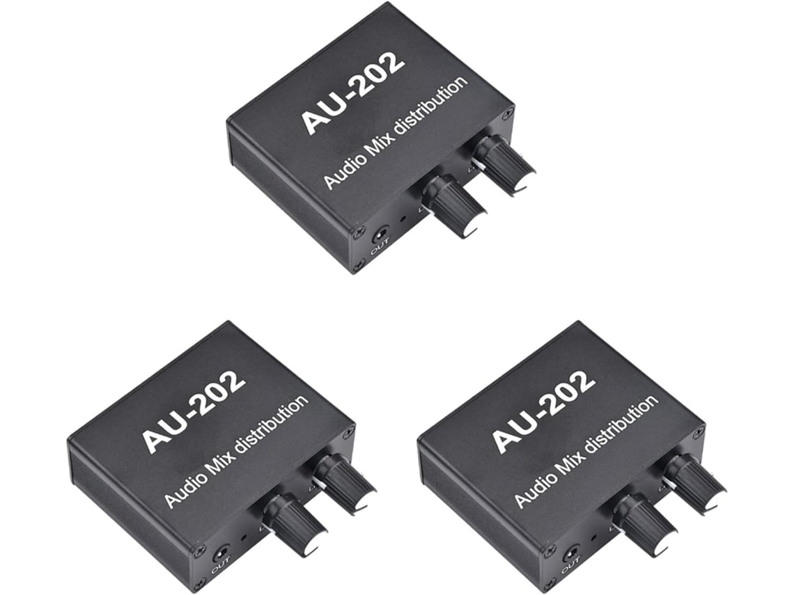 Mezclador Estéreo Au 202 (3 Unidades), 2 Entradas Y Salidas, Distribuidor De Audio.