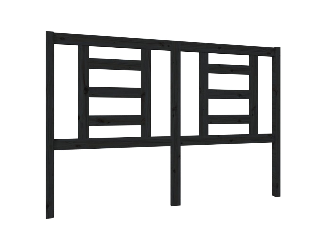Maison Exclusive - Cabecero De Cama Madera Maciza De Pino Negro 146x4x100 Cm