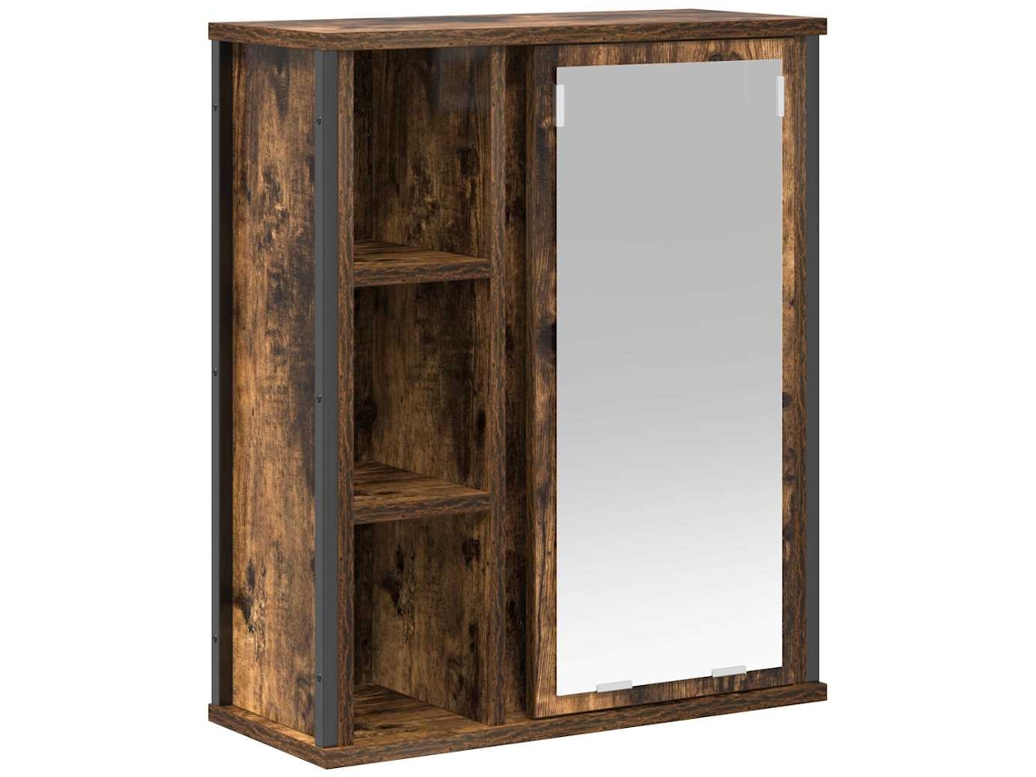 Maison Exclusive - Mueble De Baño De Pared Con Espejo Roble Ahumado 50x21x60 Cm
