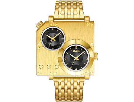 VEANXIN Reloj de pulsera cuadrado resistente al agua para hombre-Oro negro