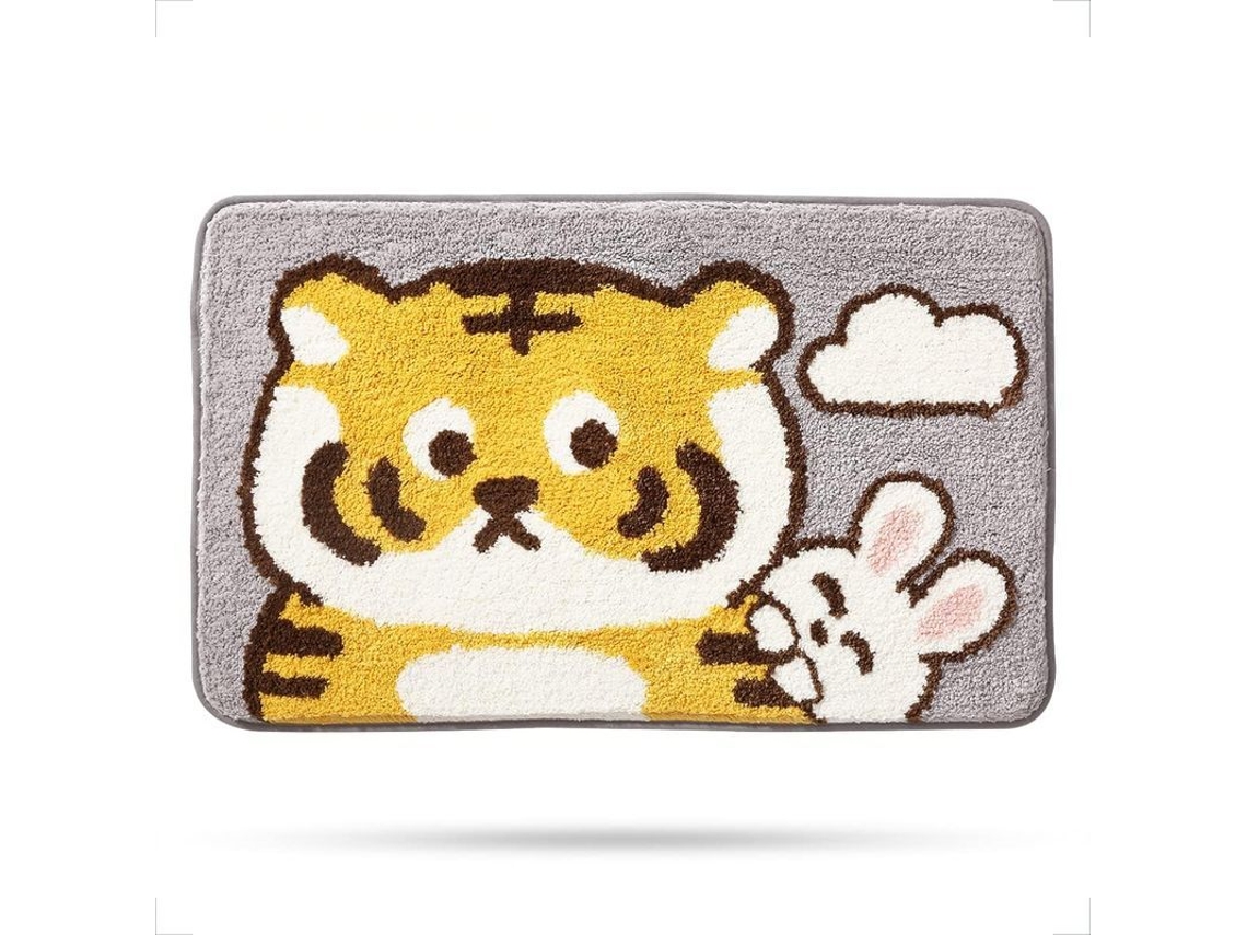 Alfombrilla de baño Linjou Cute Tigre, alfombrilla de baño de microfibra suave y antideslizante.