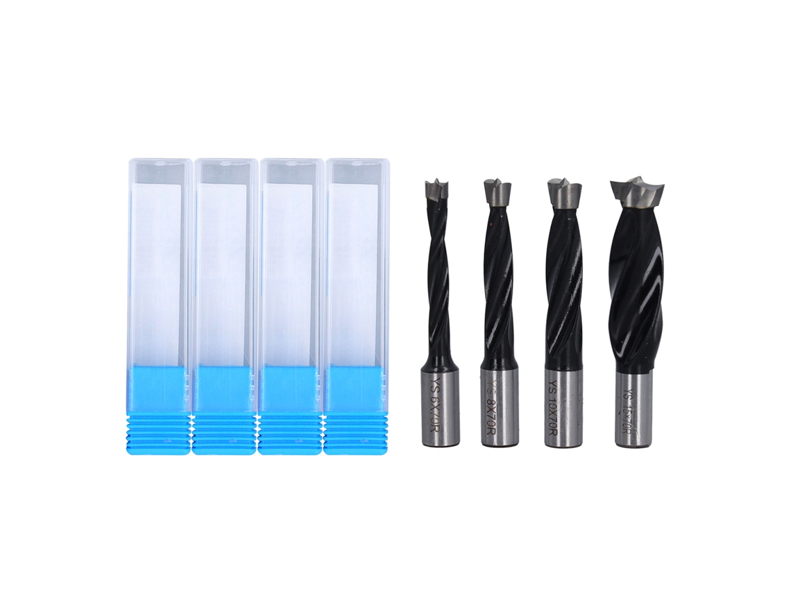 2026velora - Kit de 4 brocas HSS para fresado, herramienta de perforación para madera dura, plástico blando, madera multicapa, 6, 8, 10, 15 mm