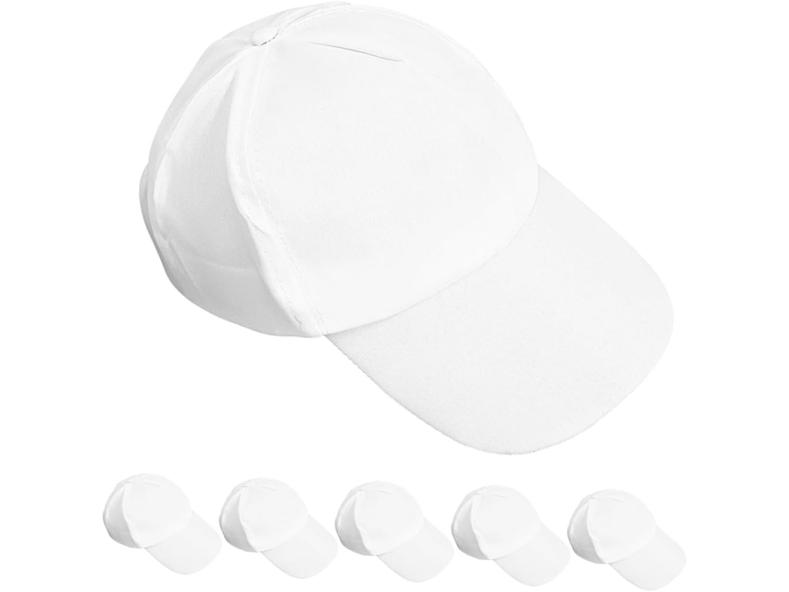 Conjunto De 6 Gorras Blancas Para Niños Y Niñas, Sombreros De Sol De Algodón Natural Con Ala Ancha.