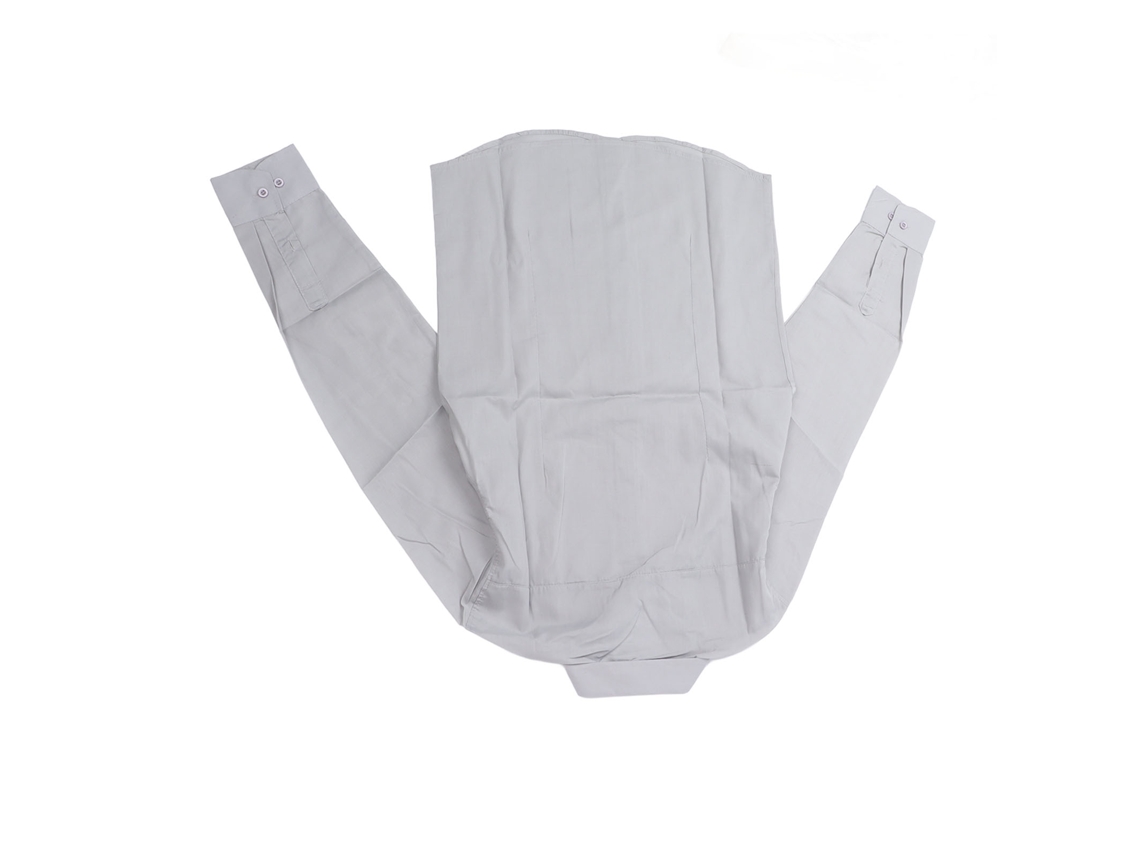 Camisa Clásica De Hombre Con Cuello Cuadrado Y Corte Ajustado, Transpirable, Resistente Al Planchado, Gris Claro, Talla L.