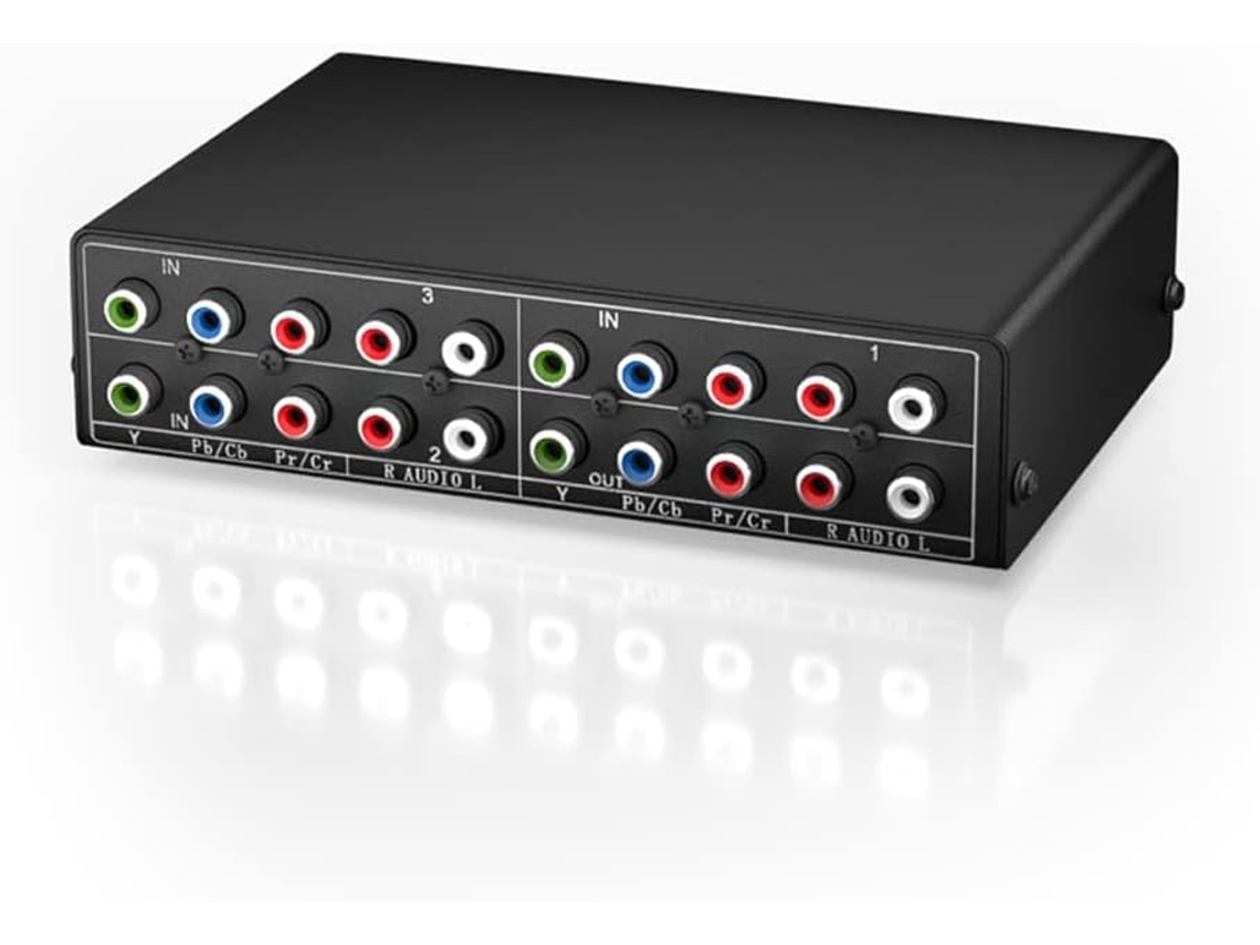 Selector De Salida De Audio Y Video Rgb De 3 Vías Ypbpr Rgb Para Tv Y Dvd De 360°