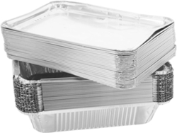 Paquete De 25 Envases De Aluminio Con Tapa, Envases Desechables Para Alimentos.