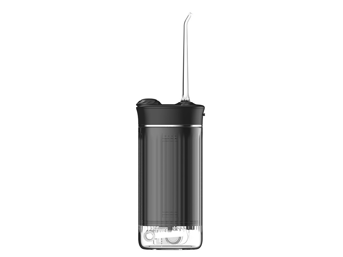 Irrigador bucal portátil SFUSHOS para uso doméstico, con bomba de pistón a presión y carga UV (negro)