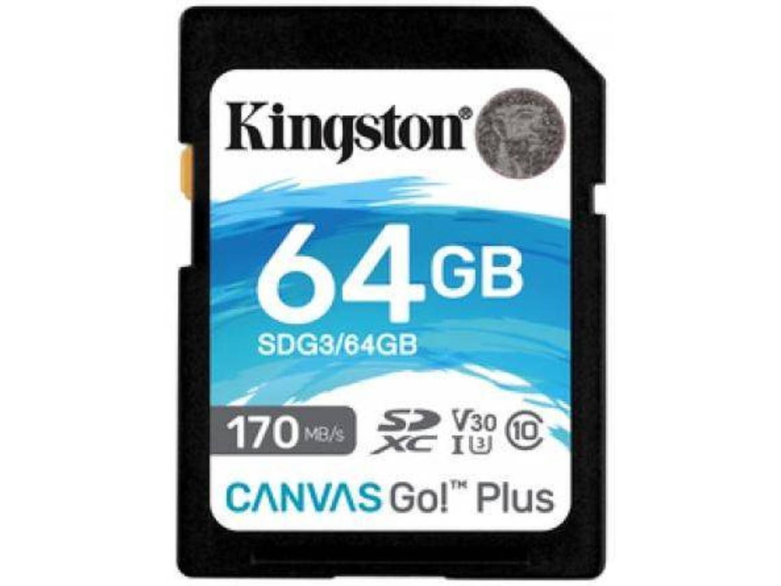 Tarjeta de Memória SD KINGSTON Canvas Go Plus (64 GB - 170 MB/s)