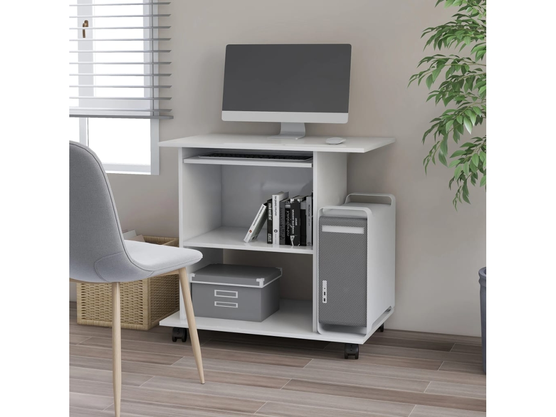 Mesa de ordenador madera contrachapada blanco 80x50x75 cm
