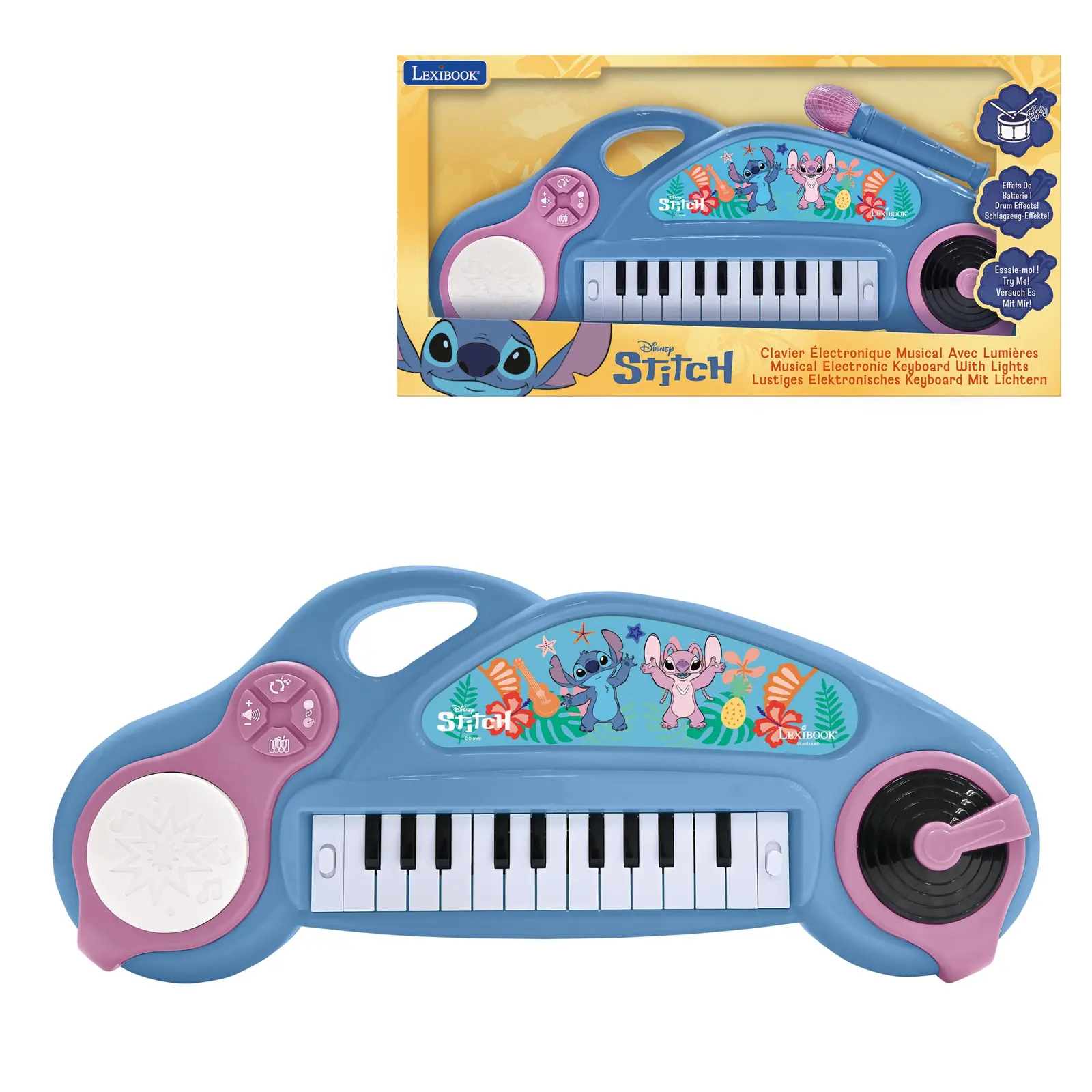 Disney Stitch Elektronisches Keyboard Mit Lichteffekten – 24 Tasten