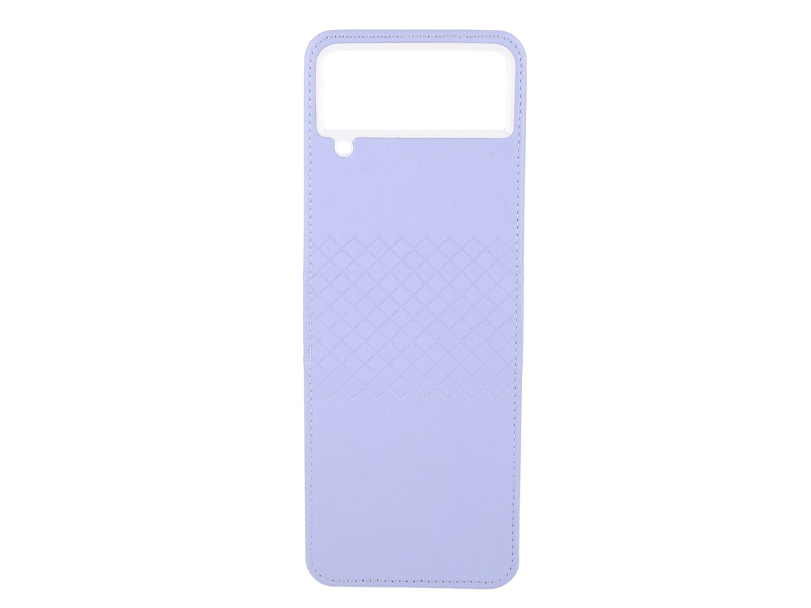 Capa Traseira Para Samsung Z Flip 4 Em Couro Pu E Tpu Protetora Anti Impacto Pasta Dobrável Diária Roxa