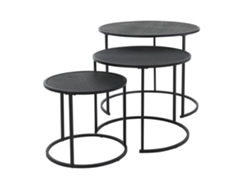 Juego de 3 Mesas Apilables de Metal Melamínico WELLHOME