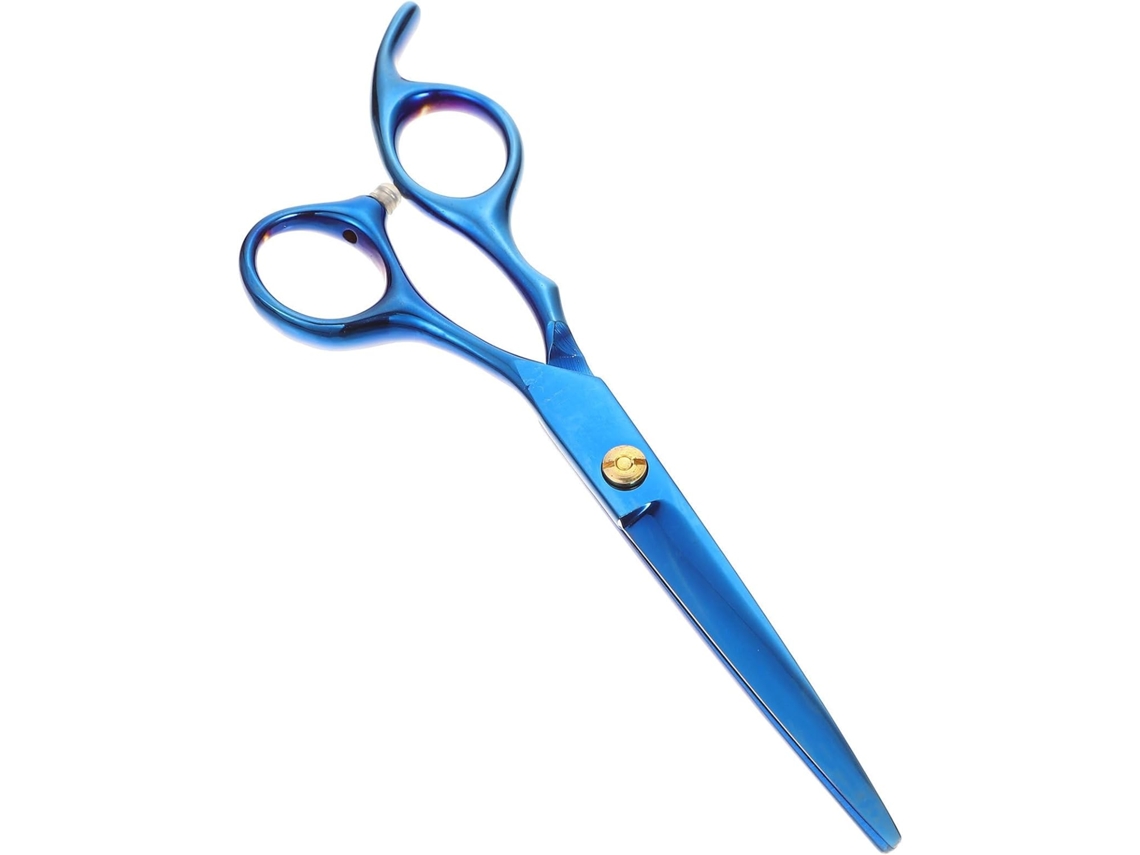 Tesoura De Cabelo Com Acabamento Impecável, Design Ergonômico E Lâminas Em Aço Azul.
