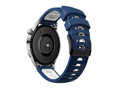 Correa de Silicona 20mm dos colores con orificios trapezoidales de tres filas para Samsung Galaxy Watch4 40mm/44mm/Garmin Venu 2 Plus - azul median...