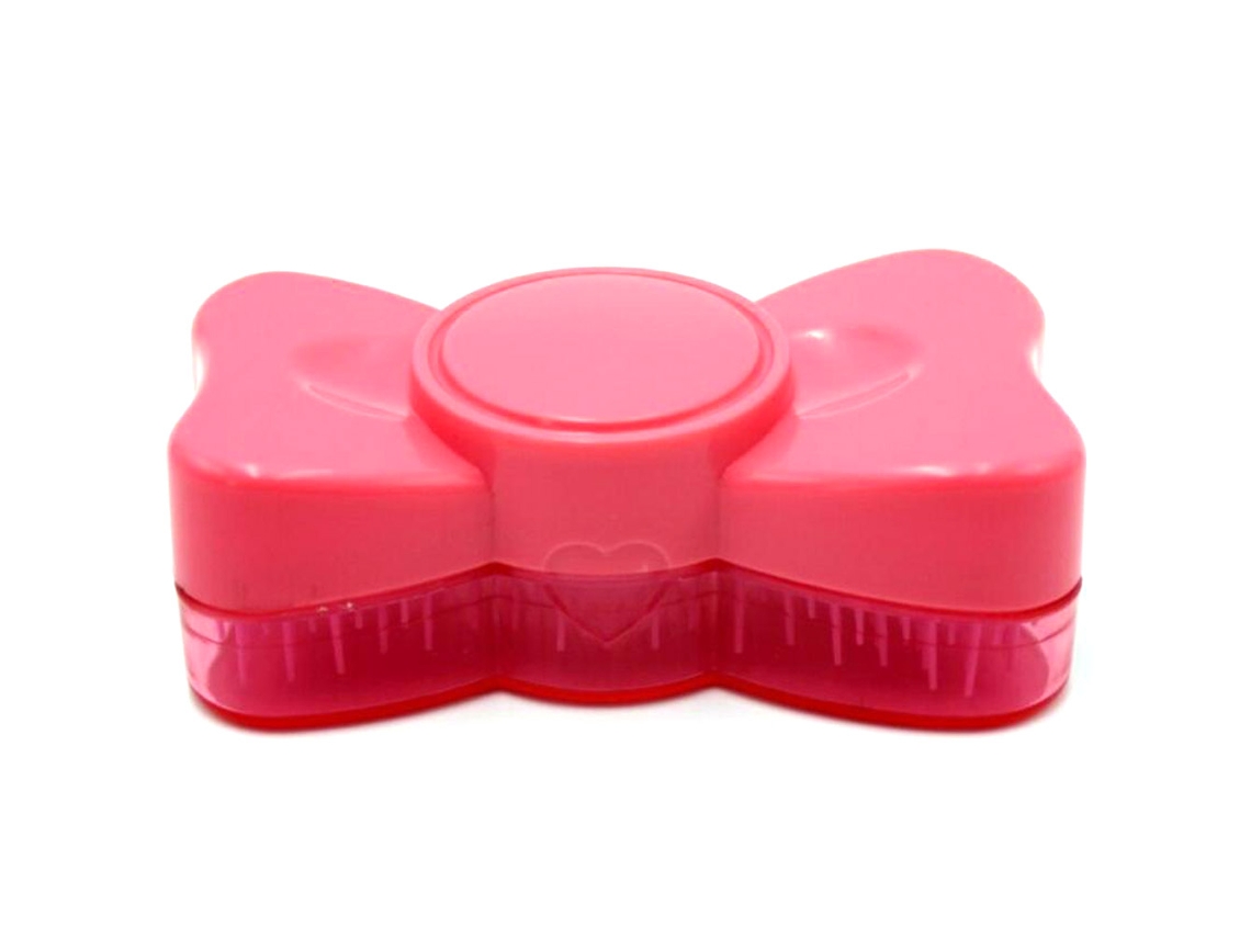 Pincel De Masaje Capilar Redondo De Plástico Con Moño Cepillo Antiestático Para Champú Y Scrub De Cuero Cabelludo Rosa
