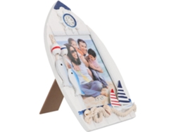 Marco Fotos Decorativo Estilo Mediterráneo Fabricado Material Sintético Forma Barco Ideal Proteger Elegante