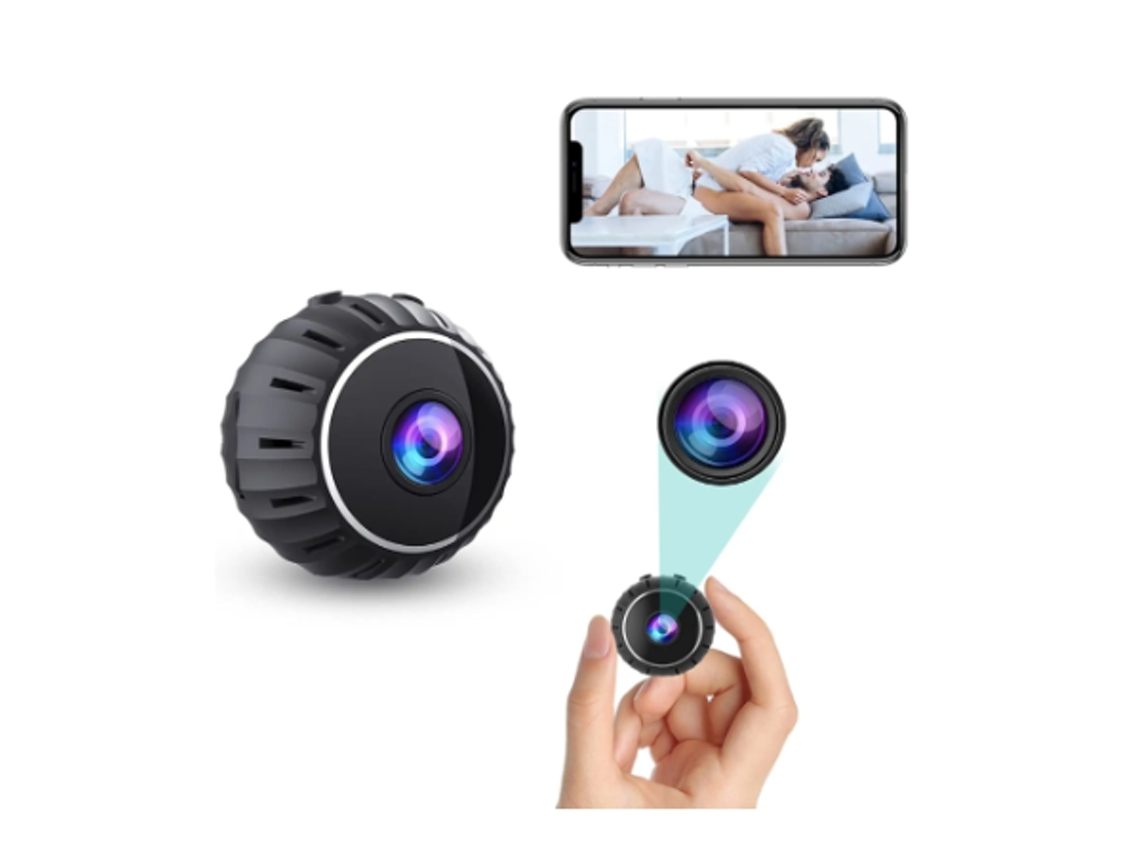 Mini cámara espía Wifi 1080P cámara de niñera de seguridad para el hogar/visión nocturna automática/alarma activada por movimiento negro BISBISOUS