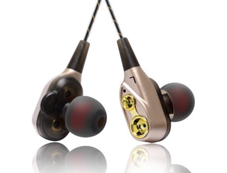 Auriculares con Cable GETEK M2 (In Ear - Micrófono - Noise Cancelling - Dorado)