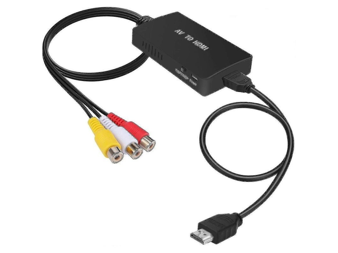 Convertidor De Rca A Hdmi, Adaptador De Vídeo Compuesto A Hdmi. Compatible Con 1080p Pal/ntsc.