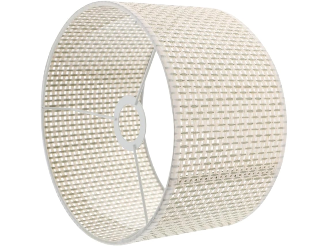 Lámpara de mesa sencilla de material sólido, imitación ratán, 25 cm, trenzada beige, E27, para sala de estar y