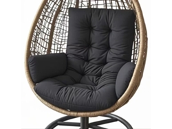Cojín Para Silla Colgante Con Reposabrazos, Grueso, Suave Y Cómodo Para Jardín, Exteriores E Interiores Negro