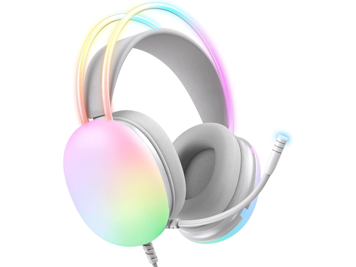 Auriculares Supraaurales Para Juegos Con Cancelación Activa De Ruido - Sonido Envolvente Con Graves Profundos Led