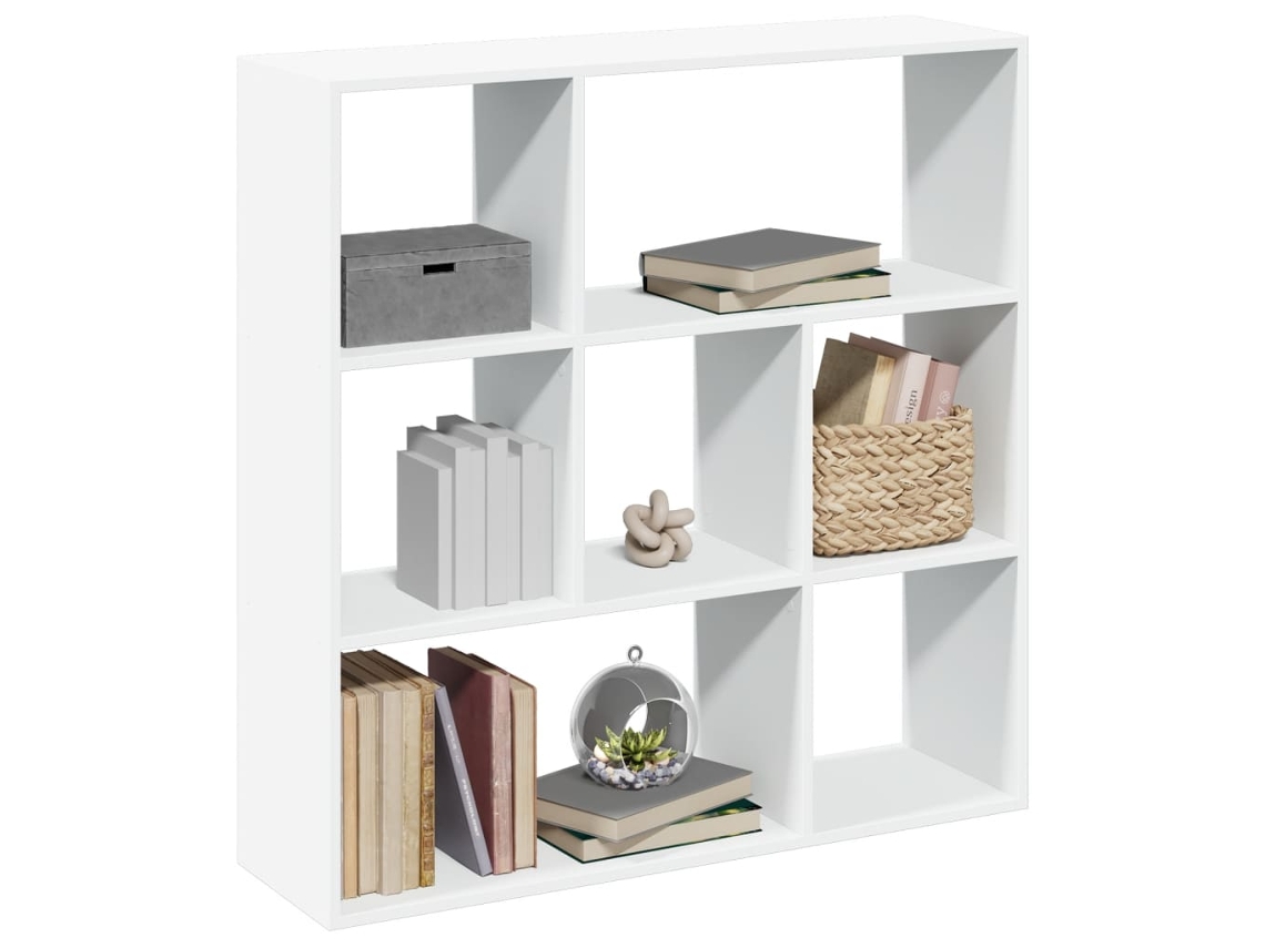 Estantería | Librería | Armario De Libros Divisora Madera Ingeniería Blanca 102x29x103,5 Cm