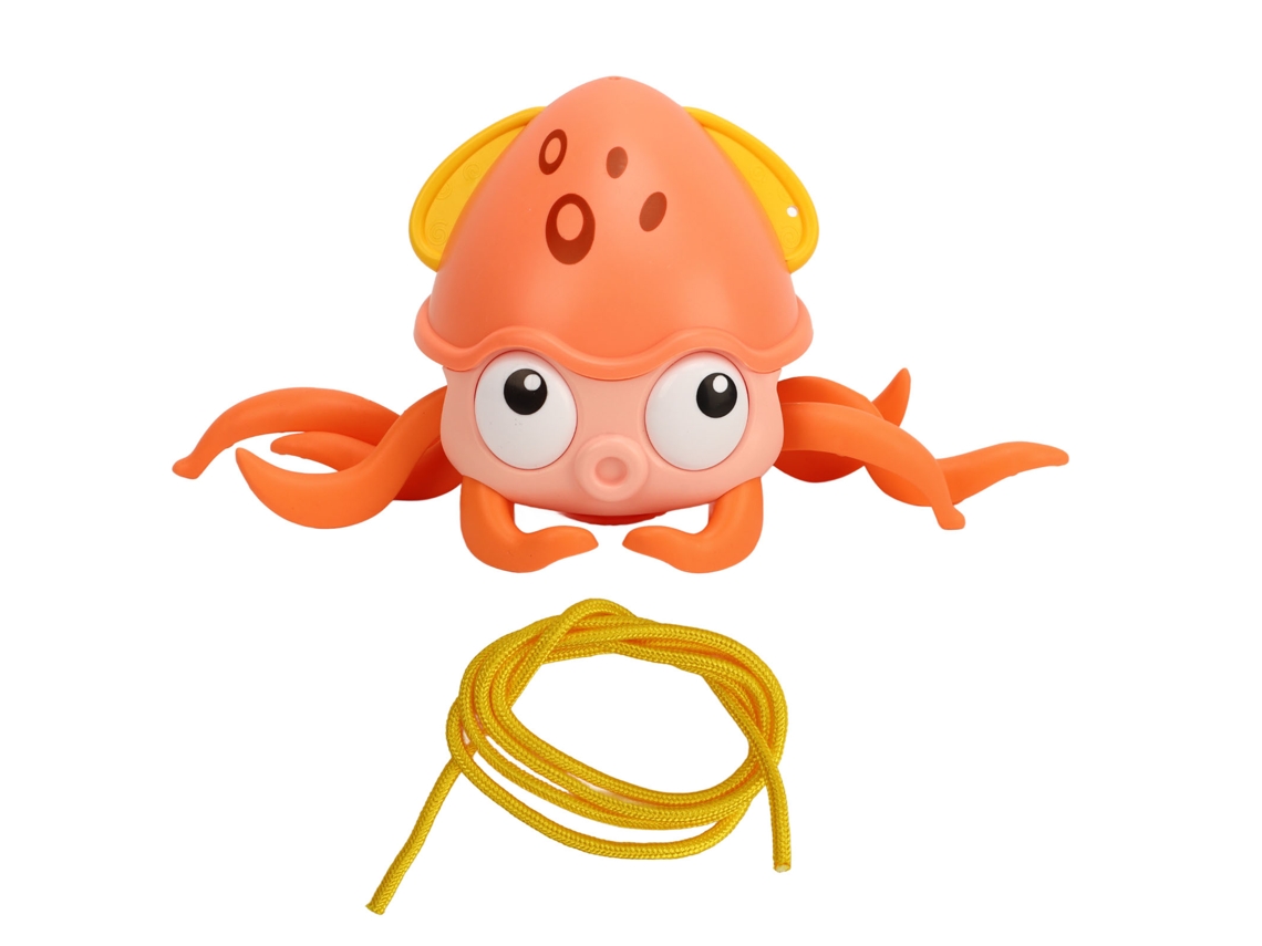 Pulpo De Juguete Para El Baño De Color Naranja - Diseño Adorable - Plástico Seguro - Fácil De Usar Para Bebés De 18 Meses En Adelante