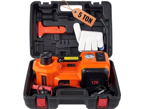 Gato eléctrico hidráulico para coche, bomba infladora de neumáticos incorporada de 5 toneladas y 12V VEVOR
