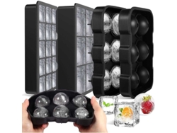 Molde De Hielo De Silicona 3 Piezas Con Tapa, Cubos Grandes Y Flexibles Para Bebidas Heladas Whiskey Cocktail