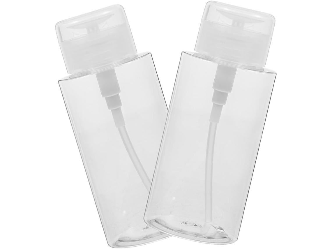 Frascos Líquidos Recargables Con Dosificador De 200 Ml, Paquete De 2, Para Productos De Manicura Y Desmaquillado.