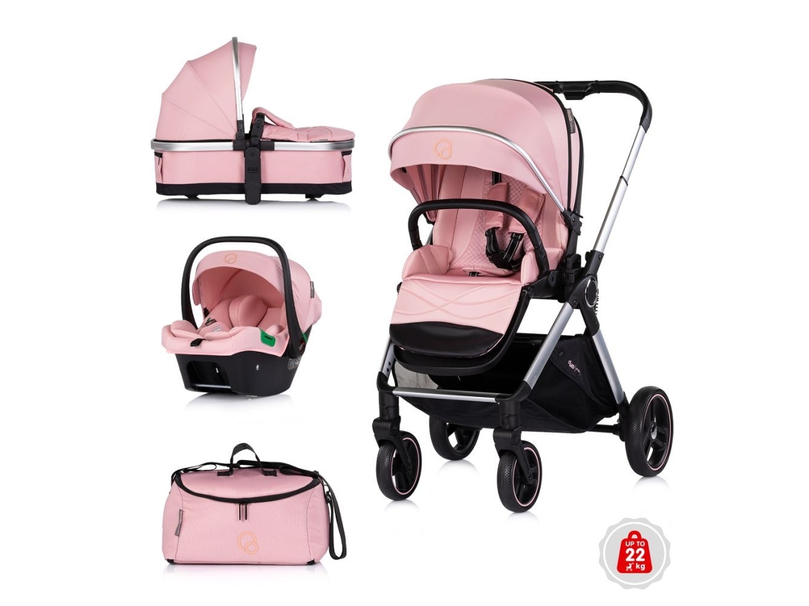 Carrito De Bebé 3 En 1 Euphoria De Chipolino Hasta 22 Kg - Powder Pink