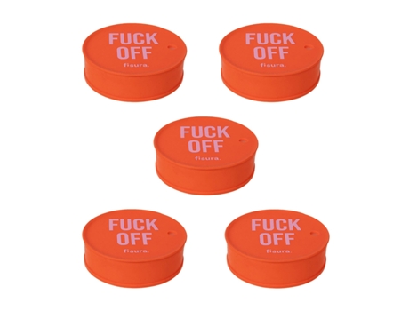 FISURA – Tapa vasos antidroga F*ck off rojo 5 unidades. Protector de bebida original. Cubierta para bebidas reutilizable. Protección de vaso antide...