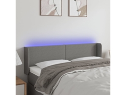 Cabecero con LED de tela gris oscuro 147x16x78/88 cm