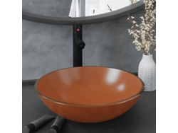 Grifo para lavabo con válvula Click-Clack de cristal templado marrón DKD HOME DECOR