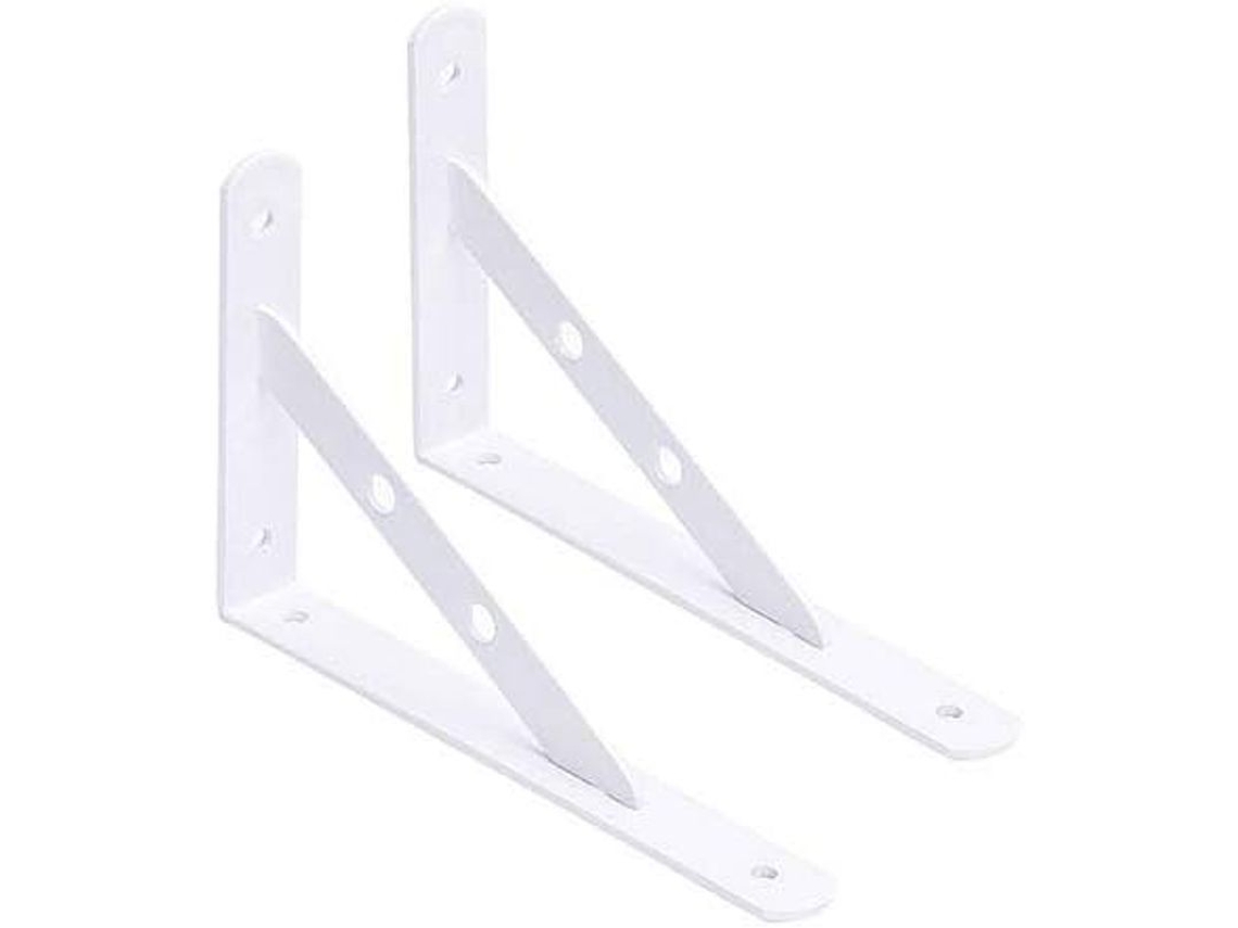 2026-soporte Decorativo Para Estante Mural Con Tornillos De Acero Inoxidable 200x120mm Set De 2 Blanco