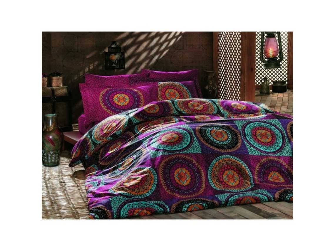 Juego De Cama - Funda Nórdica 220 X 240 + 2 Fundas De Almohada 60 X 60 De Algodón Reforzado - Fucsia