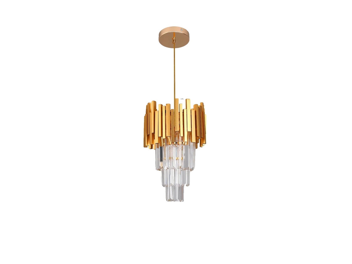 Lámpara colgante de diseño moderno con tecnología LED, 23 cm, color dorado, blanco frío OEM