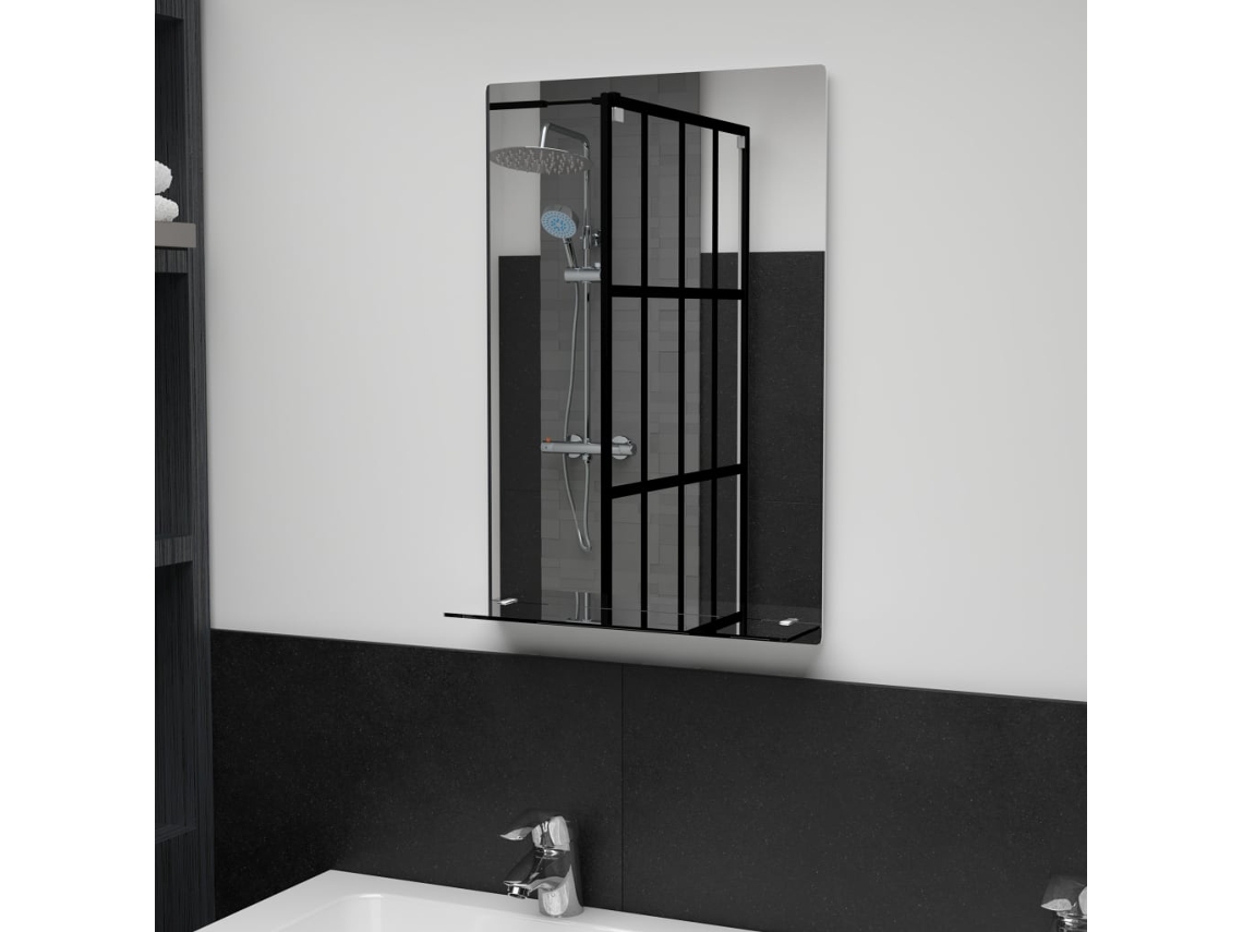 Espejo de pared con estante de cristal templado, 40 x 60 cm, DKD HOME DECOR